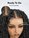 Kisslove Burmese Curly Hair 13x6 Full Lace Frontal Wig Pre Plucked Pull Go Drawstring Wig 250% Density