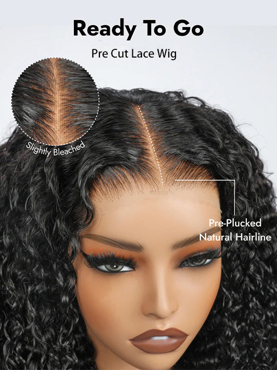 Kisslove Burmese Curly Hair 13x6 Full Lace Frontal Wig Pre Plucked Pull Go Drawstring Wig 250% Density