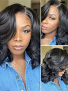 Pre Styled Side Part Body Wave Bob Wig Glueless Ready to Go Short Bob Wigs - KissLove Hair