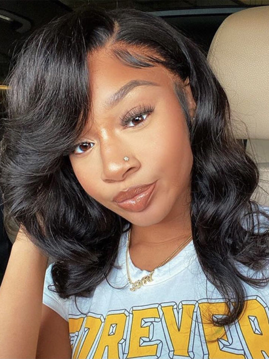 Pre Styled Side Part Body Wave Bob Wig Glueless Ready to Go Short Bob Wigs - KissLove Hair
