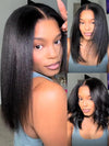 Kisslove Hair Yaki Straight Glueless Bob Wigs Layered Cut Pre Styled Wear & Go Short Bob Wig