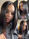 Kisslove Hair Yaki Straight Glueless Bob Wigs Layered Cut Pre Styled Wear & Go Short Bob Wig