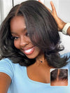 Kisslove Hair Yaki Straight Glueless Bob Wigs Layered Cut Pre Styled Wear & Go Short Bob Wig