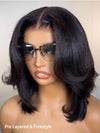 Kisslove Hair Yaki Straight Glueless Bob Wigs Layered Cut Pre Styled Wear & Go Short Bob Wig