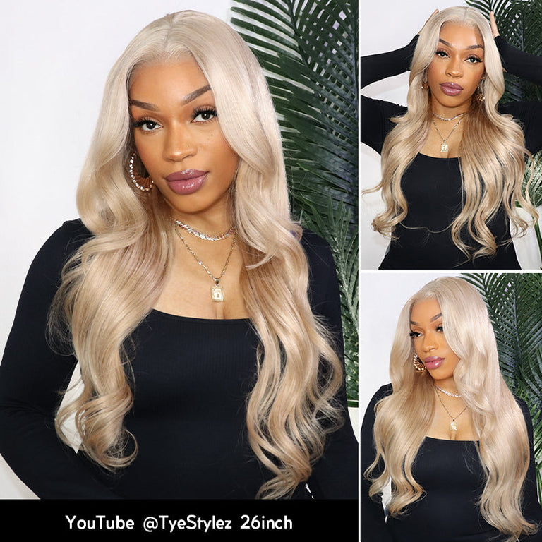Ash Blonde 3D Body Wave / Straight Hair 4x4 5x5 Pre-Cut Lace Front Human Hair Wigs- KissLove Hair