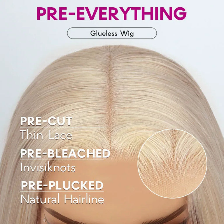 [Flash Deal] Ash Blonde 3D Body Wave Pre-Cut 4x4 5x5 Lace Front Human Hair Wigs