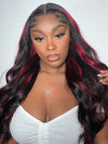 Red Highlight Wig 3D Body Wave 5x5 13x4 13x6 Lace Frontal Human Hair Wigs 180% Density - KissLove Hair