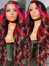 Red Highlight Wig 3D Body Wave 5x5 13x4 13x6 Lace Frontal Human Hair Wigs 180% Density - KissLove Hair