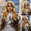 Blonde Brown Ombre Wig 3D Body Wave 13x4 HD Lace Wigs 100% Human Hair - KissLove Hair