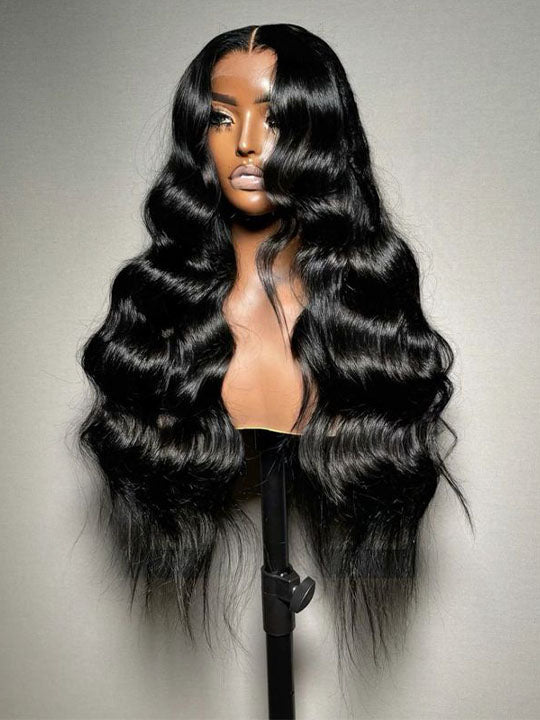 13x6 Full Lace Frontal Wig HD Transparent Lace Body Wave Easi-Drawstring Cap Wear and Go Wig - KissLove Hair