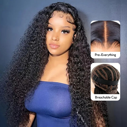 [Wear & Go] Air Wig Jerry Curly 13x4 Lace Wigs 14A Virgin Hair - Kisslove Hair