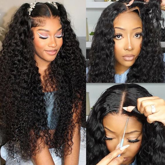 [Wear &amp; Go] Perruque Air Deep Curly 13x4 Lace Wigs 14A Cheveux Vierges