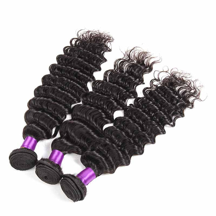 Human Hair Extension Bundle Deals Grade 10A Brazilian Virgin Human Hair Weaves - KissLove Hair