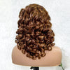 Egg Roll Curly P4/27 Highlight 13x4 HD Transparent Lace Frontal Wigs 14A Human Hair