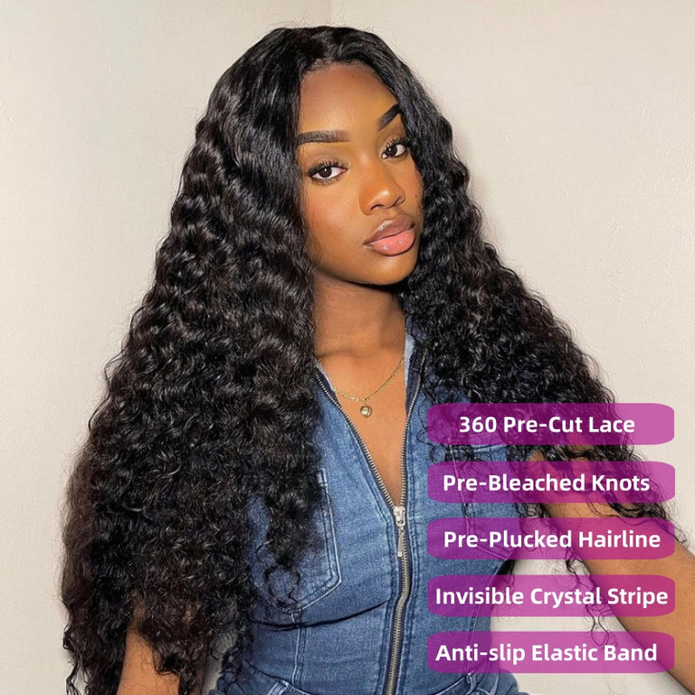 [Flash Deal] Pre-Everything 360 Lace Wig 3D Body Wave / Water Wave / Kinky Straight 100% Human Hair