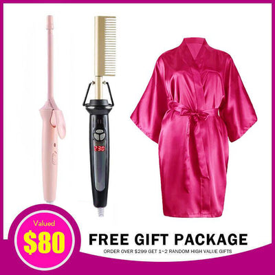 KissLove Free Gift (Random one) — 2 in 1 Straightener & Curler, Curling Iron, Silk Nightgown - KissLove Hair