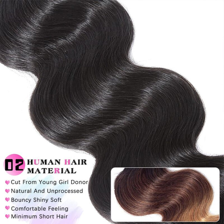 13*4 HD Lace Frontal With Bundles Body Wave 12A Brazilian Virgin Human Hair Weave - KissLove Hair