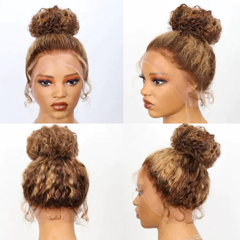 Highlights Pre Plucked & Bleached Knots 360 Lace Wig Deep Wave Human Hair Wigs - Kisslove Hair