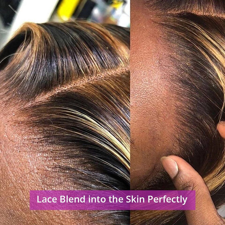 BOGO KissLove Ombre Highlight T Part 6x6x1.5 Lace Front Wig Body Wave Jerry Curl Hair