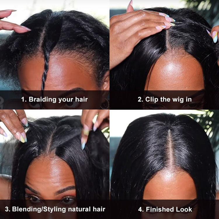 Kinky Straight U Part Wig Glueless 10A Brazilian Virgin Human Hair Wigs - KissLove Hair
