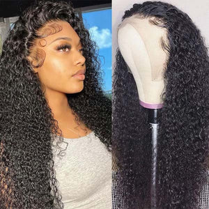Jerry Curly Lace Front Wigs 13x4 HD Lace Frontal Wigs 14A Double Drawn Hair - KissLove Hair