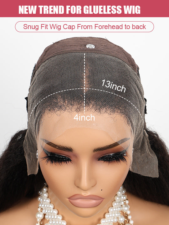 Ombre Black To Brown Light Yaki Straight Wig 4x4/6x4.5/13x4 Pre Max Pull Go Drawstring Wig - Kisslove Hair
