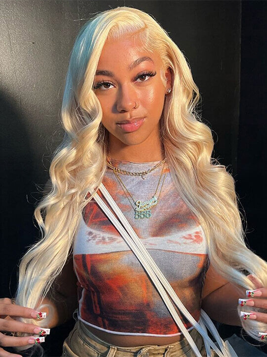 13x6 Lace Wig 613 Honey Blonde Hair 3D Body Wave Human Hair Wigs - KissLove Hair