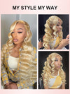 5*5 6*6 HD Lace Wigs 613 Blonde Hair 3D Body Wave Brazilian Virgin Human Hair Wigs - Kisslove Hair