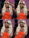 613 Honey Blonde Hair 13x4 HD Lace Front Human Hair Wigs 3D Body Wave - KissLove Hair
