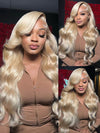 613 Honey Blonde Hair 13x4 HD Lace Front Human Hair Wigs 3D Body Wave - KissLove Hair