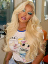 13x6 Lace Wig 613 Honey Blonde Human Hair Wigs Bone Straight / 3D Body Wave / Deep Wave - KissLove Hair