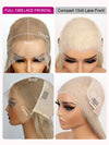 Ash Blonde Layered & Curtain Bangs 3D Body Wave 13x6 Lace Frontal Pull Go Human Hair Wigs