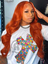 13x6 HD Full Lace Frontal Wig Ginger Color 3D Body Wave Brazilian Human Hair Lace Wigs - KissLove Hair