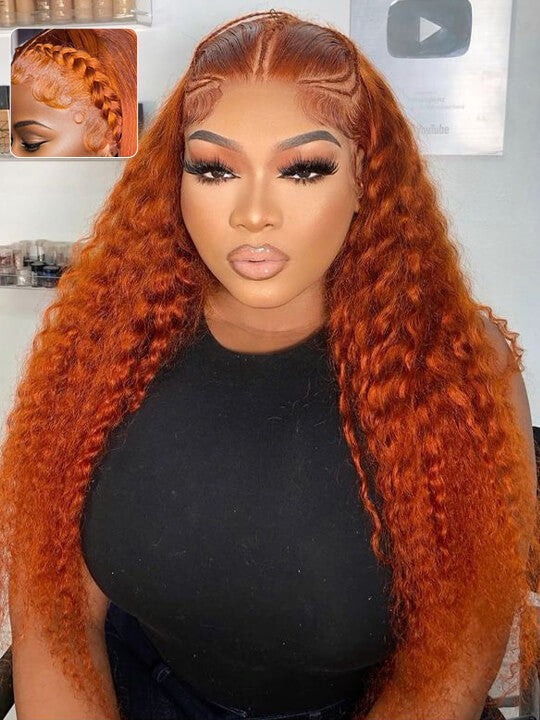 Ginger Deep Wave Wig Full 13x6 Lace Frontal Virgin Human Hair Wigs - KissLove Hair