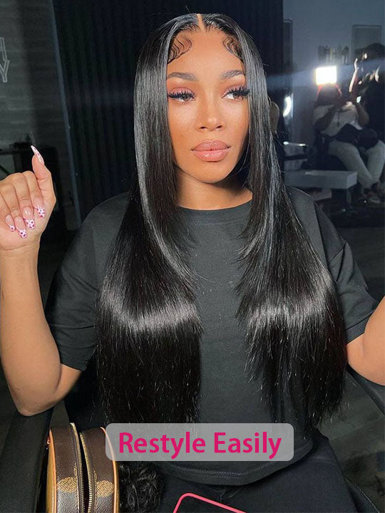 13x6 HD Lace Front Wig Brazilian Bone Straight Long Human Hair Wigs 40 Inch - KissLove Hair