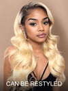 1b/613 Ombre Blonde Wig 13x4 Lace Front Human Hair Wigs Brazilian Straight Hair - KissLove Hair