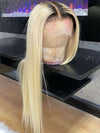 1b/613 Ombre Blonde Wig 13x4 Lace Front Human Hair Wigs Brazilian Straight Hair - KissLove Hair