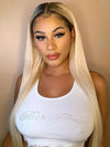 1b/613 Ombre Blonde Wig 13x4 Lace Front Human Hair Wigs Brazilian Straight Hair - KissLove Hair