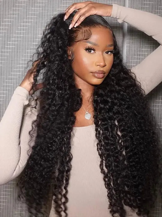 13x6 Lace Frontal Wig Deep Wave 36 38 40 Inch Ear to Ear Full Lace Frontal Long Human Hair Wigs - KissLove Hair