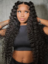 13x6 Lace Frontal Wig Deep Wave 36 38 40 Inch Ear to Ear Full Lace Frontal Long Human Hair Wigs - KissLove Hair