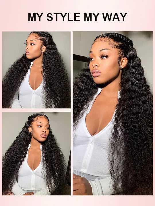 13x6 HD Lace Wig Deep Wave 40 Inch Long Human Hair Wigs Ear to Ear Full Lace Frontal Wig