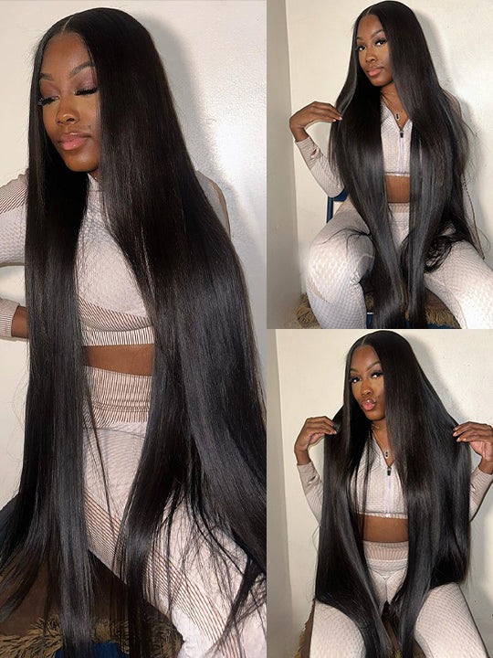 40 Inch 13x6 HD Full Lace frontal Wig Long Straight Human Hair Wigs Real HD Lace Wig