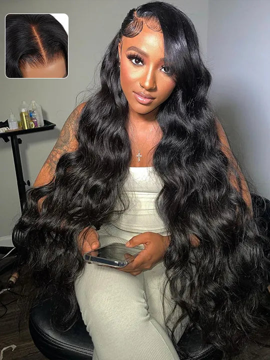 40 Inch Long Body Wave Wig 13x4 HD Lace Frontal Pull & Go Human Hair Wigs - KissLove Hair