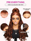 Kisslove Pre-Everything Reddish Brown Wig 3D Body Wave Invisi Drawstring 360 Lace Wigs Human Hair
