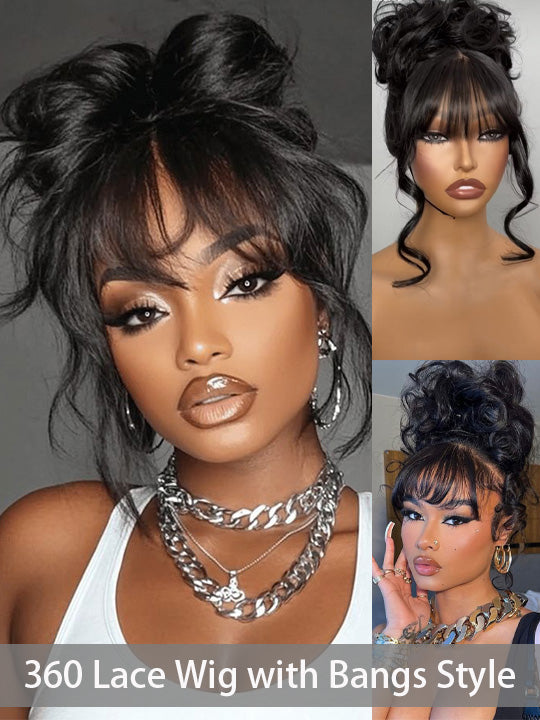 KissLove Glueless Invisi-Drawstring 360 Lace Wig Body Wave Pre Everything Kinky Edge Lace Frontal Wigs - KissLove Hair