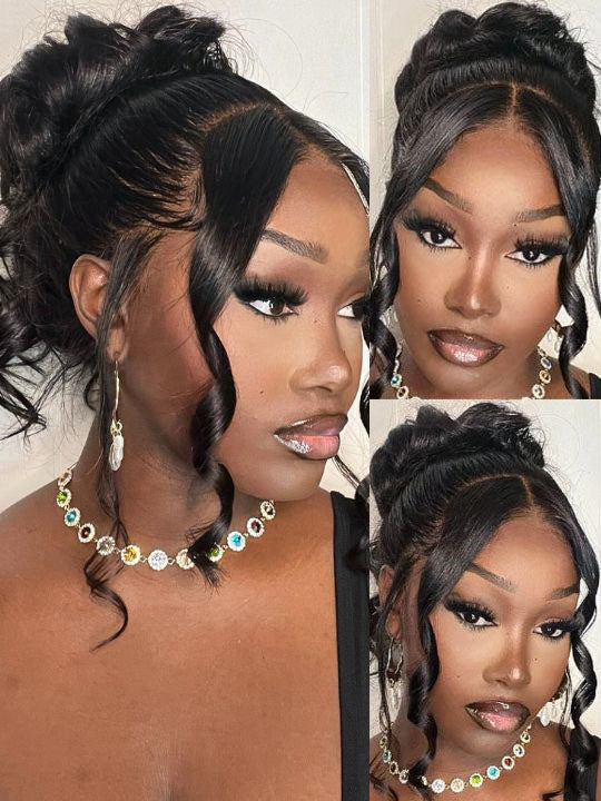 KissLove Glueless Invisi-Drawstring 360 Lace Wig Body Wave Pre Everything Kinky Edge Lace Frontal Wigs - KissLove Hair