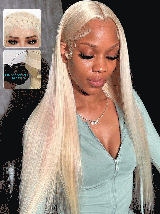 Kisslove 613 Blonde Straight Hair Invisi-Drawstring 360 Lace Frontal Wig Glueless Colored Human Hair Wig