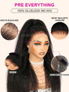 Kisslove Light Yaki Straight Hair Invisi-Drawstring 360 Lace Wig Pre-Everything Glueless Wigs - Kisslove Hair