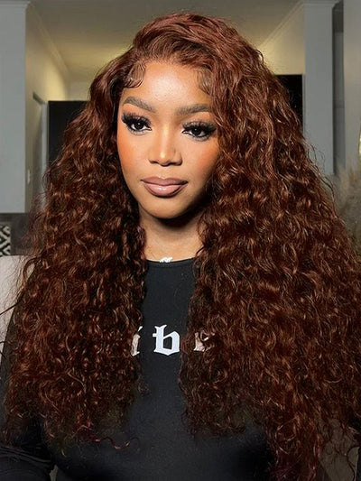 #4 Chocolate Brown Wig Deep Wave 4x4 13x4 Lace Front Human Hair Wigs - KissLove Hair
