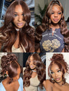 Kisslove Pre-Everything Upgraded Chocolate Brown Wig 3D Body Wave 360 Lace Wigs Human Hair - KissLove Hair